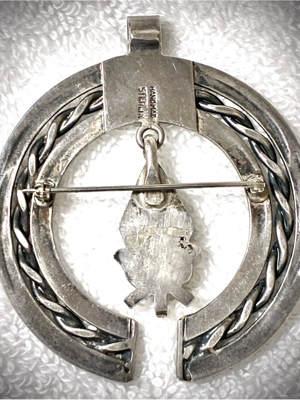 Vintage Native American Sterling Silver Naja Pendant/Brooch - Picture 4 of 4